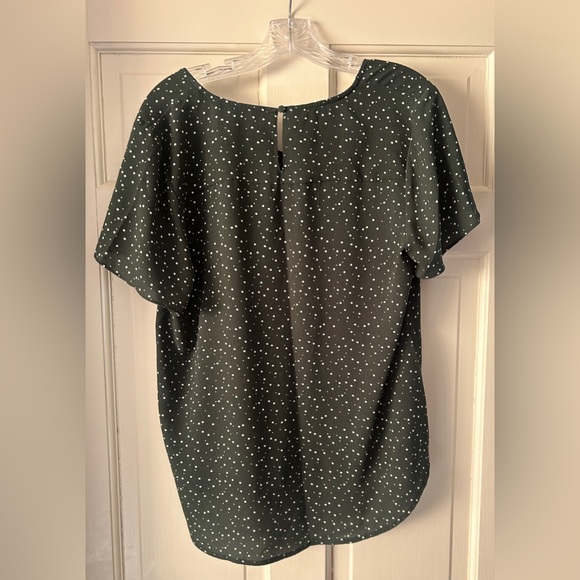 41 Hawthorn Zari Flutter Sleeve Blouse Green Dot - Picture 4 of 5